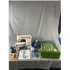 Image 1 : Brother Sewing Machine (As Is), Flashlights, Portable GE Radio, Cassette Holder w/ Cassettes & More