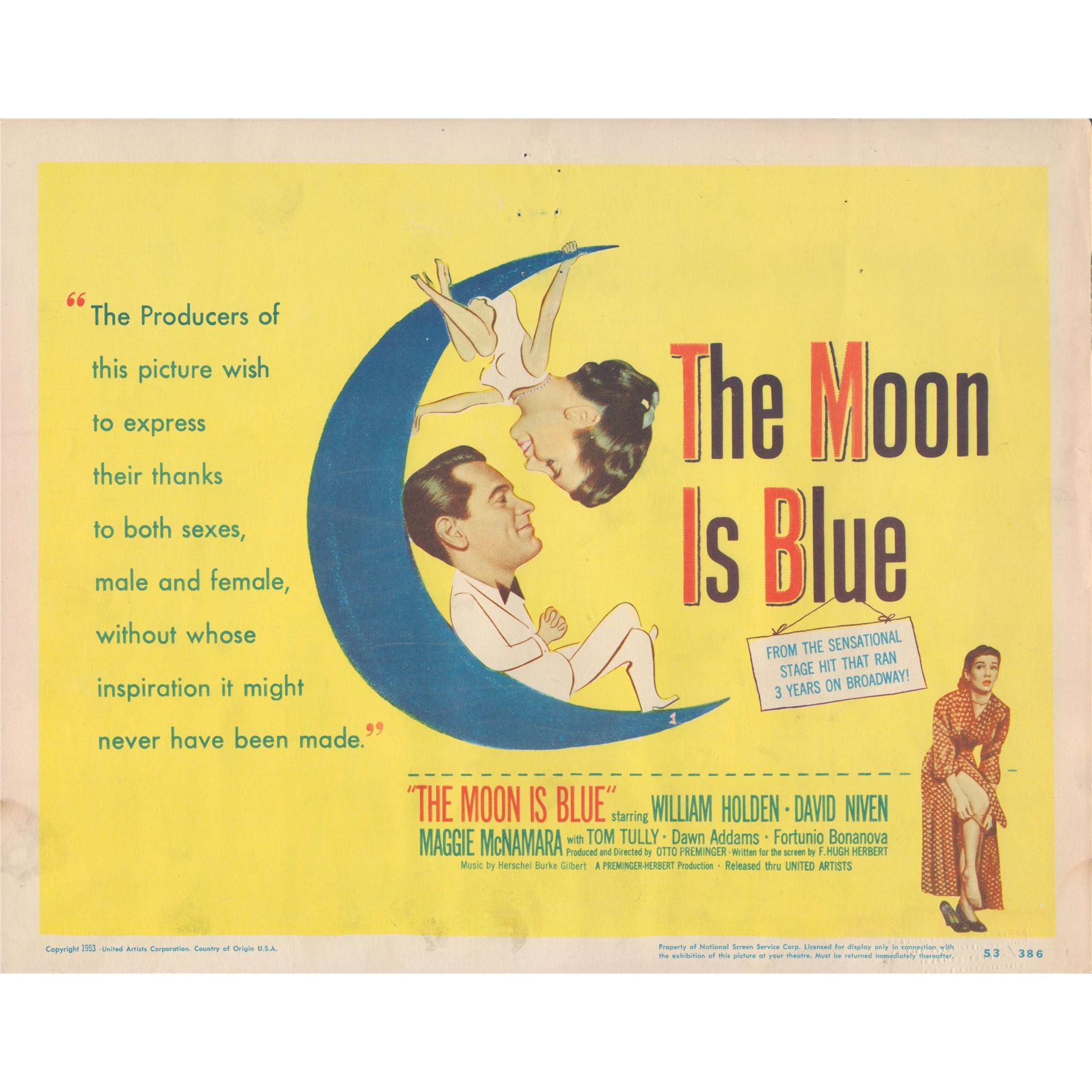 Moon Is Blue The Moon is Blue set of 8 original lobby cards