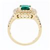 Image 9 : 18K Gold 2.72 ctw GIA Fine Emerald & Double Halo Diamond Statement Cocktail Ring