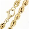 Image 4 : Fine Solid 18k Yellow Gold 8" 6.4mm Thick Puffed Rope Link Unisex Chain Bracelet