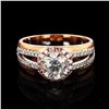 Image 1 : 1.32 ctw SI3 CLARITY CENTER Diamond 18K Rose Gold Unity Ring (1.72 ctw Diamonds)