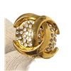 Image 3 : Chanel Gold CC Rhinestone Clip On Earrings