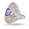 Image 2 : 1.88 ctw Tanzanite and 1.85 ctw Diamond 14K White Gold Ring