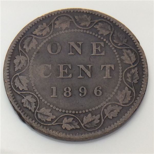 1896 Canadian 1 One Cent Bronze Coin - VICTORIA - Large Canada 1 One Penny