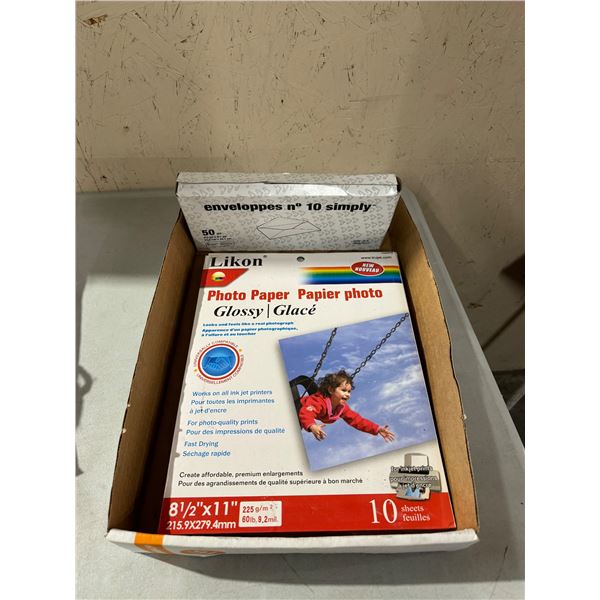 Photo paper and envelopes