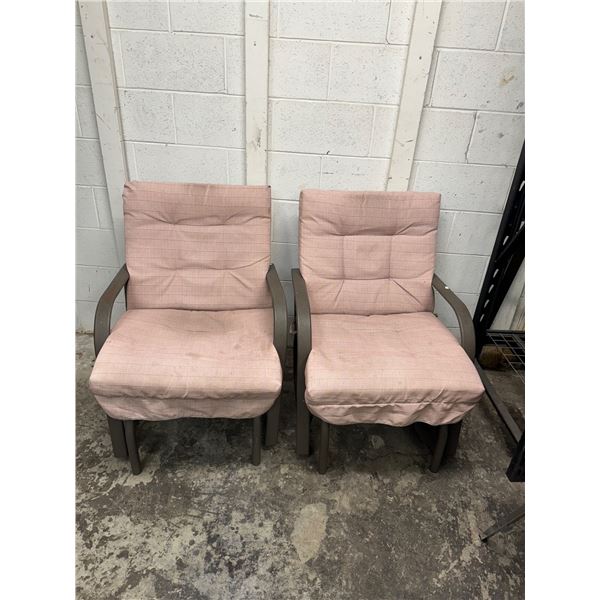 Two patio chairs glider rockers