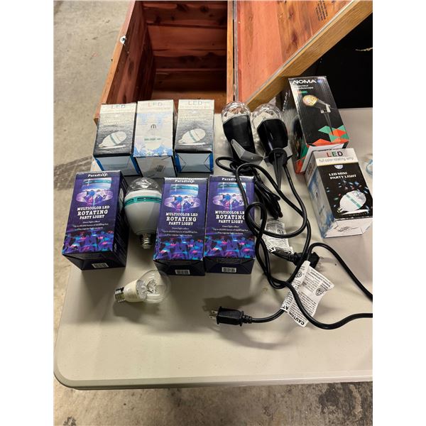 Multi colored rotating party lights