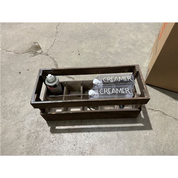 Wood crate and counters