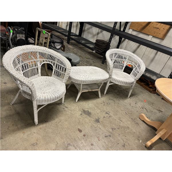 Wicker chairs and table