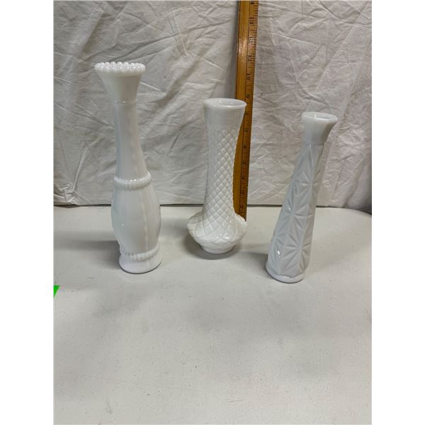 Milk glass vases