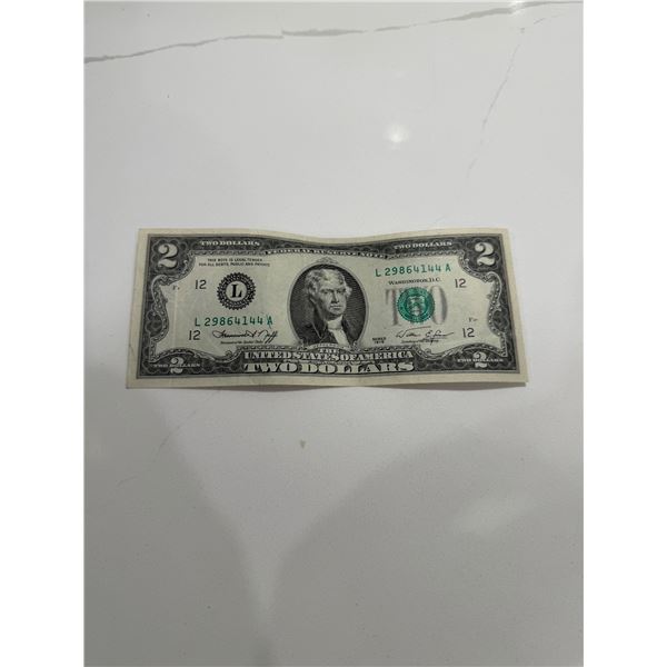 USA $2 bill