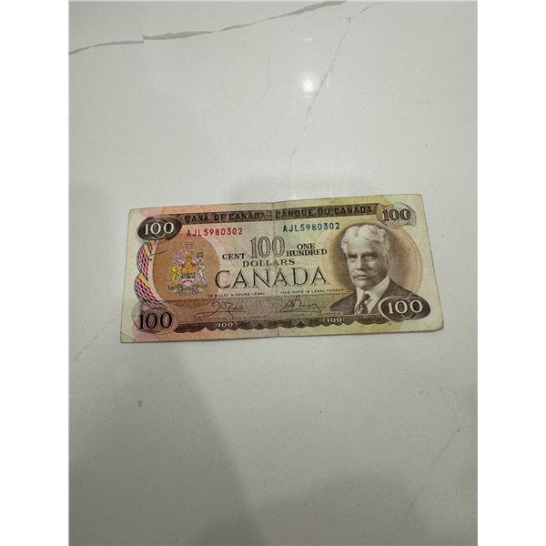 1975 Canada $100 bill