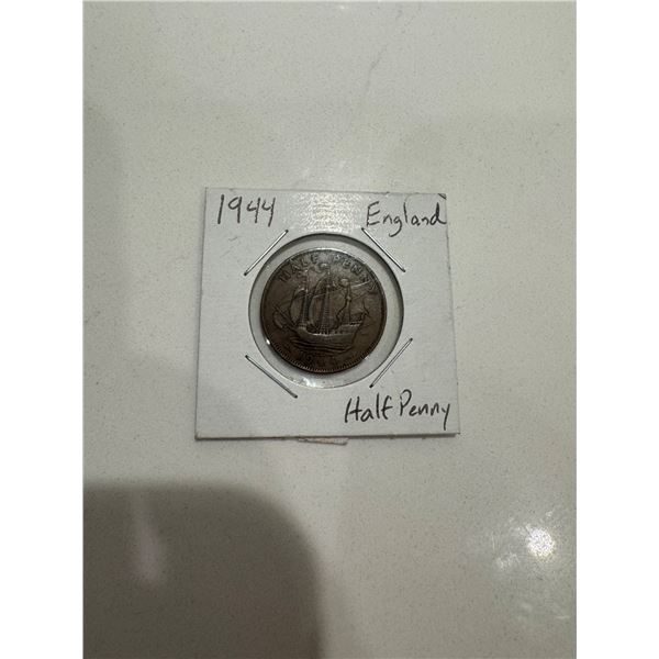 1944 England half penny