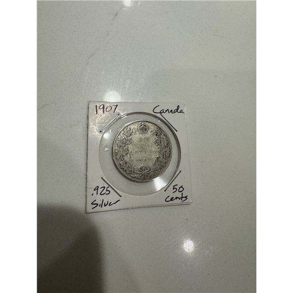 1907 Canada .925 silver .50 cents