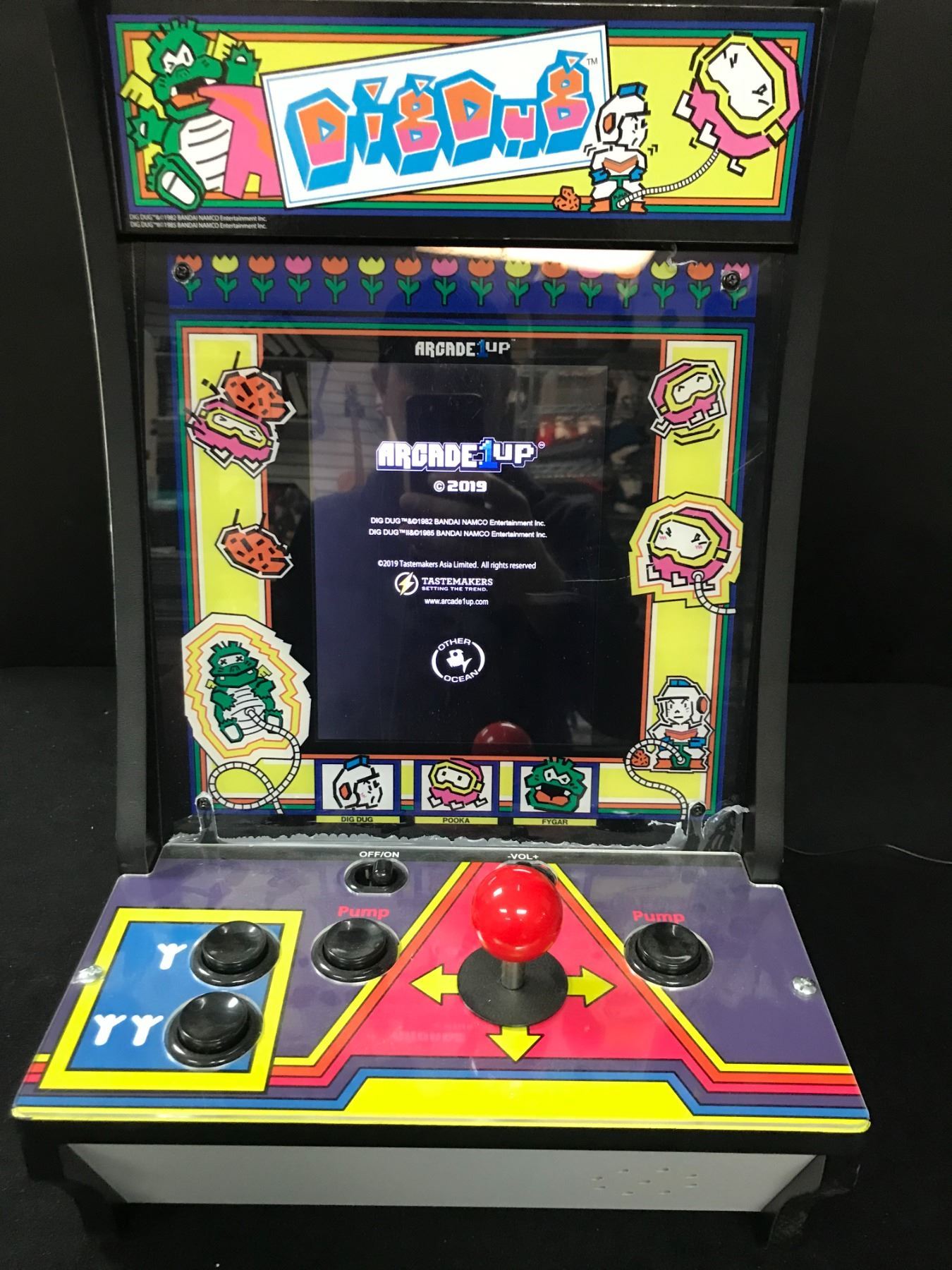 Dig Dug Arcade Rear LIKE NEW ARCADE 1UP DIG DUG ARCADE GAME