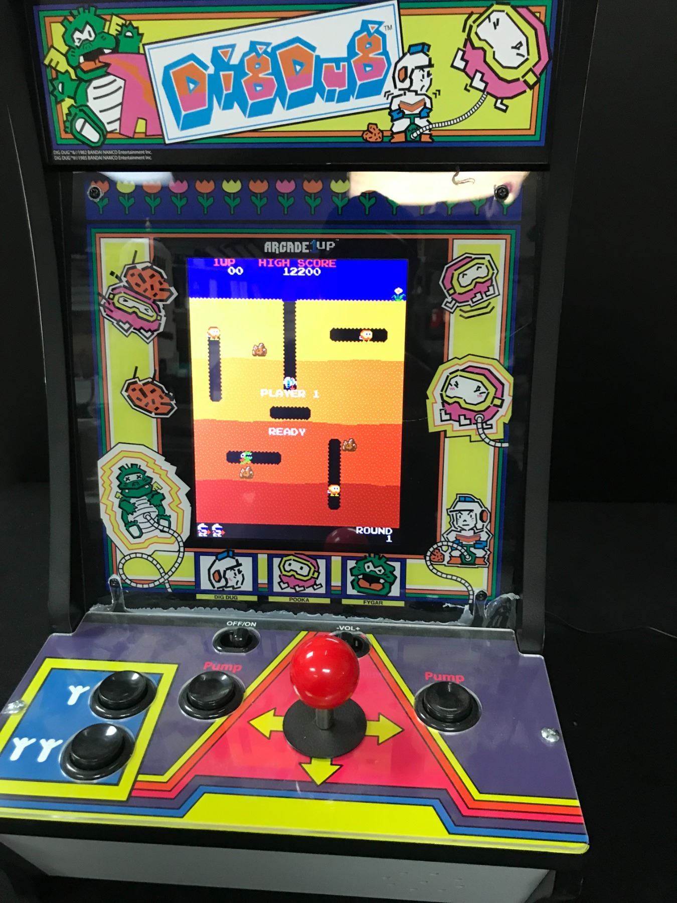 Dig Dug Arcade Rear LIKE NEW ARCADE 1UP DIG DUG ARCADE GAME