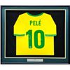 Image 1 : PELE SIGNED AND CUSTOM FRAMED TEAM BRAZIL SOCCER JERSEY (BECKETT COA)