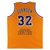 Image 1 : MAGIC JOHNSON SIGNED L.A LAKERS CAREER STAT JERSEY (BECKETT COA)