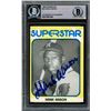Image 1 : HANK AARON SIGNED 1982 SUPERSTAR BASEBALL CARD (BECKETT COA)