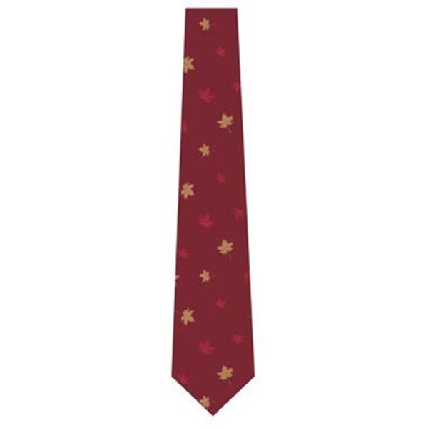 Maple Leaf Silk Tie  Burgandy1