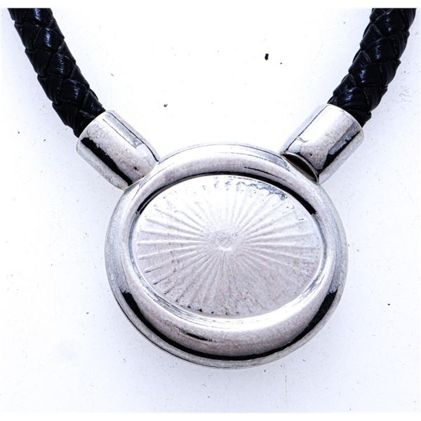 Braided Black Leather Necklace 1