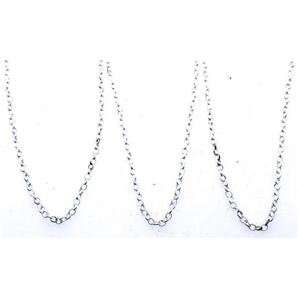 Lot of 3 x Silverplate/Rhodium Overlay Cable Link 20" Chain - Buyer Will Receive 3 Chains1