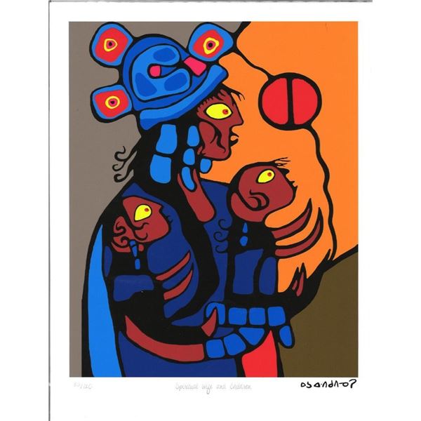Norval Morrisseau (1932-2007) - A Shaman's Vision Collection - "Spiritual Wife And Children", Limite