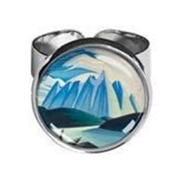 Group of Seven Artist - "Lawren Harris" Dome Style Adjustable Ring- "Lake and Mountains" 1