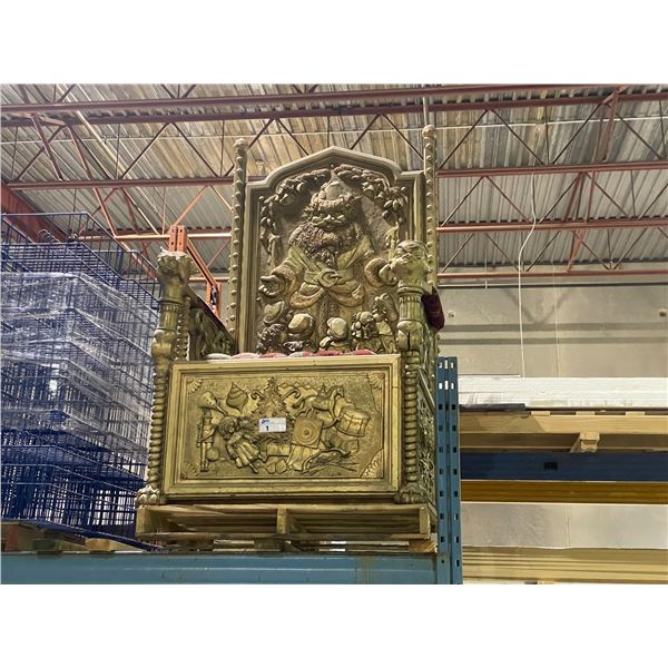 LARGE GOLDEN ORNATE SANTA THRONE