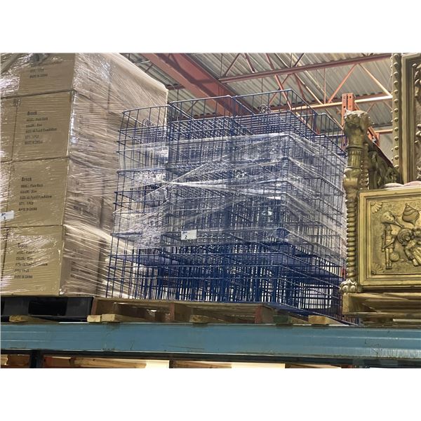 PALLET OF ASSORTED METAL PLATE TRANSPORT RACKS