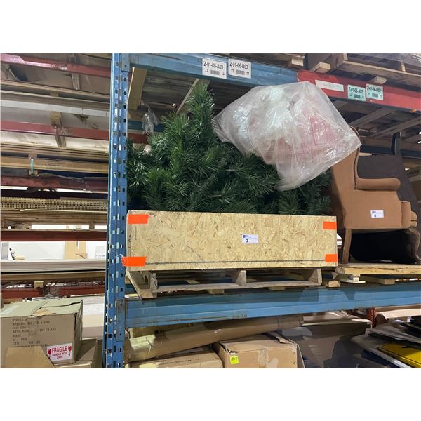 PALLET OF ASSORTED FAUX EVERGREEN TREE PARTS