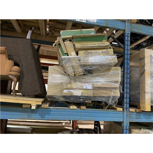 PALLET OF ASSORTED FLAT BOX SHELVING UNITS / FURNITURE ITEMS