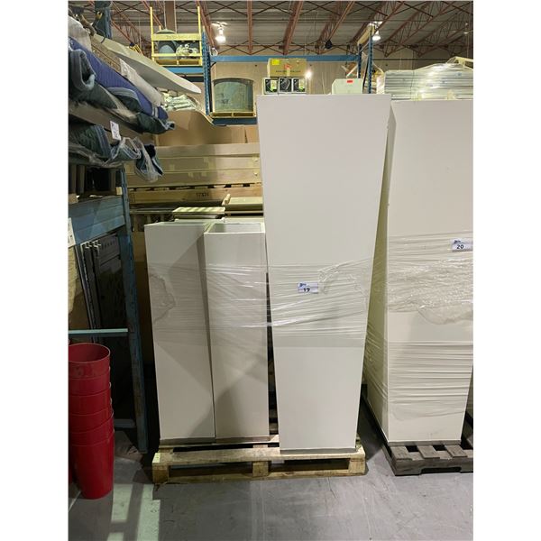 PALLET OF LARGE WHITE DECORATIVE VASES