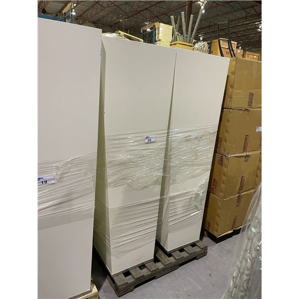 PALLET OF LARGE WHITE DECORATIVE VASES