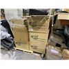 Image 1 : PALLET OF SUSPENDED RACKS, METAL PENDANTS, HATS & ASSORTED DECORATIVE ITEMS