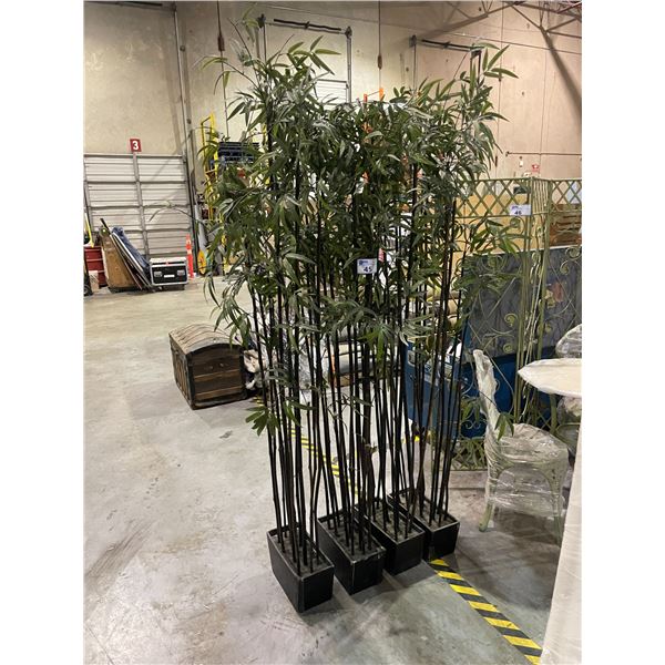 4 FAUX DECORATIVE BAMBOO PLANTS IN POTS
