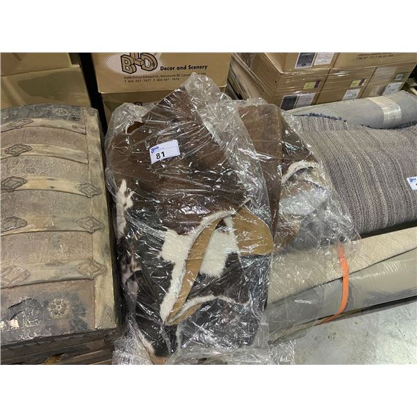 3 FAUX COWHIDE AREA RUGS
