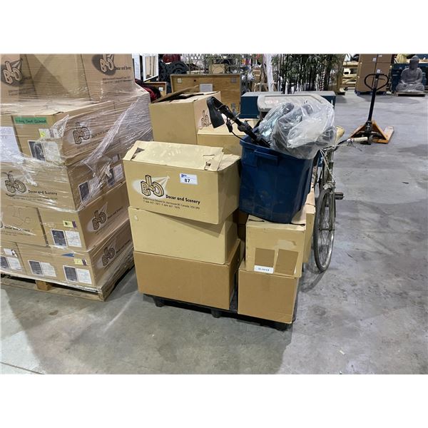 PALLET OF ASSORTED LIGHT BARS, TRANSFORMERS, LIGHTING STANDS & ASSORTED EVENT LIGHTING