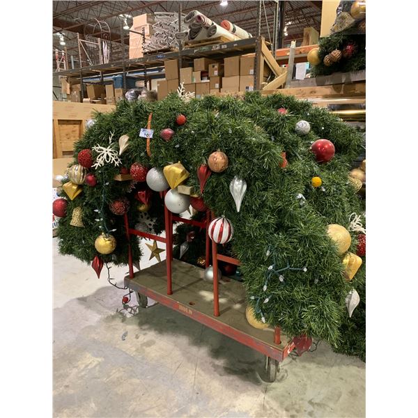 3 LARGE 2 PCS ILLUMINATED CHRISTMAS WREATH DISPLAYS *MOBILE CART NOT INCLUDED*