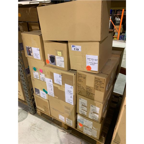 PALLET OF ASSORTED EVENT DECOR ITEMS