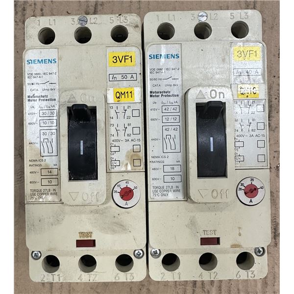 (2) Siemens Circuit Breakers as Pictured