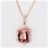 Image 3 : 26.74 ctw Morganite and 0.75 ctw Diamond 14K Rose Gold Pendant