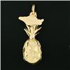 Image 5 : Crea 14k Gold Detailed Textured Diamond Cut 3D Pineapple Hawaii Charm Pendant