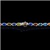 Image 2 : 34.51 ctw Multi-Color Sapphire and 1.89 ctw Diamond 14K Yellow Gold Necklace