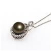 Image 2 : 14mm Tahitian Pearl and 1.07 ctw Diamond Platinum Pendant