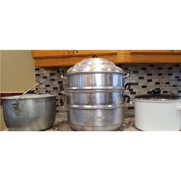 Large Multilayer Metal Steamer And Crock Pot