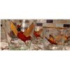 Image 1 : Matching Set Of Gold Trimmed Pheasant Glasses