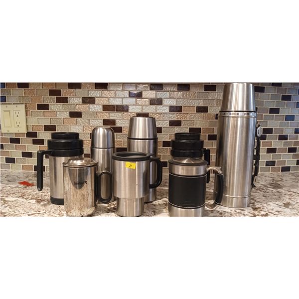 Assortment Of Travel Thermos Mugs