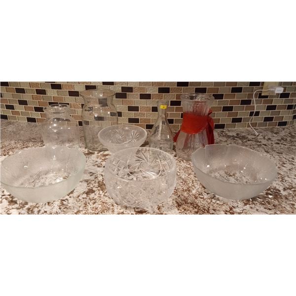 Assortment Of Crystal And Glass Kitchen Ware