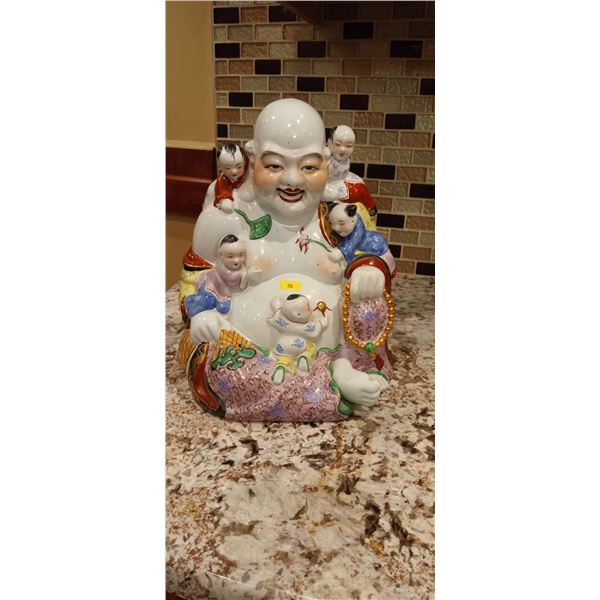 Lucky Budda Porcelain Statue